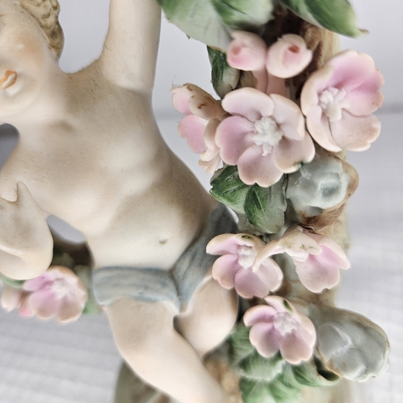 VTG CANDSREA JAPAN PORCELAIN CANDLESTICK CHERUB 7" DESIGN REGESTRED 6169 - Picture 3 of 14